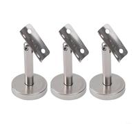 Soporte de pared de pasamanos de acero inoxidable 304, soporte ajustable para barandilla de escaleras, paquete de 3 soportes de columna móviles, color plateado, 60 mm/80 mm, soporte de barandilla de