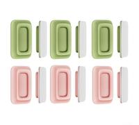 Soporte de pared de silicona para control remoto, paquete de 6 ganchos blancos para TV, organizador de CA, solución de almacenamiento, sala de estar, dormitorio, cocina (rosa + verde)