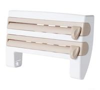 Soporte de pared dual de 40 cm, caja de almacenamiento, soporte de pared | Cuchillas redondas y triangulares, desgarro preciso, sin bordes dentados, corta papel de aluminio y papel encerado suavemente