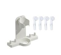Soporte de pared for cepillo de dientes eléctrico, soporte de pie for mango de cepillo de dientes eléctrico (blanco/negro)(White-A)