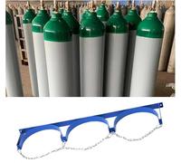 Soporte de pared for cilindro de acero azul con cadena de seguridad ajustable for asegurar el cilindro.(37.4x7.9 in-3 Bottles)