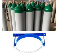 Soporte de pared for cilindro de acero azul con cadena de seguridad ajustable for asegurar el cilindro.(13.8x7.9 in-1 Bottle)