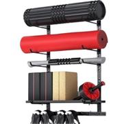 Soporte De Pared For Esterilla De Yoga Adjustable Wall Mounted Organizer With Storage Shelf, Yoga Mat Holder, And Compatibility For Home