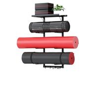 Soporte De Pared For Esterilla De Yoga Yoga Mat Holder Wall Mount Accessory Storage Rack Home Gym Accessories Organizer Floating Shelf And Hooks For Hanging