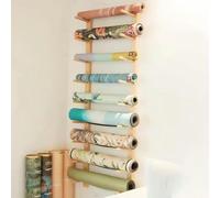 Soporte de pared for esterillas de yoga, soporte de madera de 9 niveles, organizador ajustable