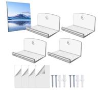 Soporte de pared genérico para vinilo | Soporte de acrílico de 4 piezas - Pared para discos de vinilo | para álbumes Objetos de colección de dormitorio, sala de estar, dibujos animados Biblioteca