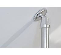 Soporte de pared inclinado ø27 mm cortina de baño barra slant pared adaptador edge bar plata brillante adaptador para esquina la barra de plata