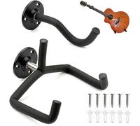 Soporte de pared inclinado de metal para guitarra con esponja EVA ajustable | Bajo acústico y eléctrico, compatible con ukelele, colgador de pared, almacenamiento de instrumentos