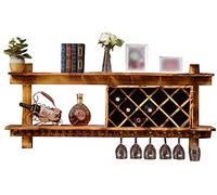 Soporte de pared multifunción de madera maciza para copas de vino, 80 cm, vida interesante