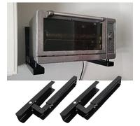 Soporte de pared negro, estante para horno microondas, rejilla de cocina extensible y plegable, compatible con todos los microondas.