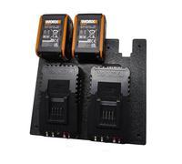 Soporte de pared para 2 cargadores - Compatible con Worx WA3880 - Soporte para baterías Powershare de 20 V - Soporte de impresión 3D estable - Taller Organize