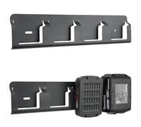 Soporte de Pared para 4 Baterías compatible con Bosch 18V & Makita 18V, Soporte para Baterías de Acero Reforzado para Baterías de Herramientas, Montaje en Paneles Perforados y Paredes