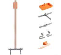 Soporte de pared para almacenamiento de equipo de bicicleta, 6.9 x 2.7 x 14.5 pulgadas, construcción de madera y ABS, instalación sin taladro, organizador rústico que ahorra espacio para ciclistas