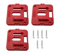 Soporte de pared para artesano de 20 V para batería, estante para paquetes de 1,5 a 7,5 Ah, soporte seguro para herramientas, garaje, taller, almacenamiento rojo (3 piezas)