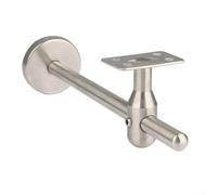 Soporte de pared para barandilla de escalera de acero inoxidable con barra extendida y acabado resistente a los arañazos que ofrece un apoyo fiable para balcones y salidas de fuego (plano)