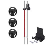 Soporte de pared para barra - Soporte de metal para ahorro de espacio | para gimnasio, hogar, sótano, espacio de entrenamiento, equipo de fitness, organización, exhibición, almacenamiento