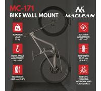 Maclean MC-171 Soporte de pared para bicicletas hasta 35 kg Negro