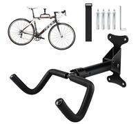 Soporte de Pared para Bicicletas - portabicicletas Plegable - Colgador Plegable y Ajustable con Gancho para Casco - Capacidad de 30Kg - Estante de Almacenamiento de Bicicletas para Garaje e Interior
