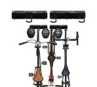 Soporte de Pared para Bicicletas Relaxdays, 6 Bicicletas y Cascos, Vertical, rieles con Ganchos Regulables, Negro