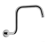 Soporte de pared para brazo de ducha en S de acero inoxidable de 33 cm | Diseño curvado en forma de S, posicionamiento flexible, dirección óptima del flujo de agua, experiencia de ducha ergonómica