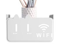 Soporte de pared para cable, soporte de pared para estante de enrutador | Soporte de enrutador de montaje en pared con adhesivo trasero acrílico,Estante de ahorro de espacio por cable, soporte de rout