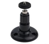 Soporte de pared para cámara interior y exterior con rotación de 360 grados y base de tornillo segura con plástico ABS y componentes de junta de metal (negro)