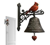 Soporte de pared para campana de cena - Decoración de jardín con pájaro rojo | Timbre de puerta de granja, Rancho, propietarios de viviendas, coleccionistas, patio trasero, porche, entradas, valla, pa