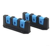Soporte de pared para caña de pescar de 3 posiciones con acolchado protector de EVA, construcción ABS para almacenamiento vertical u horizontal seguro en la cabina del garaje del barco (azul)