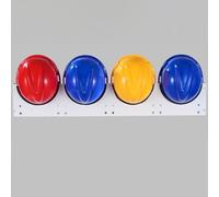 Soporte de Pared para Cascos De Seguridad, Colgador Metálico de 1 A 6 Rejillas Para Cascos de Seguridad para Fábricas, Talleres, Oficinas Y Plantas.(4 Grids)