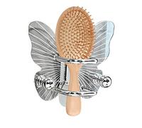 Soporte de pared para cepillo de pelo, estante de almacenamiento de peine para pared, estante de almacenamiento de herramientas para el cabello, organizador de diadema en forma de mariposa para