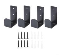 Soporte de pared para cinturón de lucha libre, paquete de 4 soportes de metal ajustables para cinturones de título, campeonato, boxeo, exhibición, organizador negro, 11 x 4,7 cm