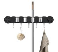 Soporte de pared para escobas, organizador de trapeador de succión de cocina, soporte de herramientas para organización del hogar para suministros de limpieza, pala de garaje, toalla de cocina