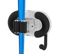 Soporte de pared para escobas y mopas - Organizador de almacenamiento con, compartimentos de almacenamiento para utensilios de limpieza como extractor de palas, organización del hogar para