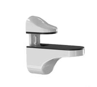 Soporte de pared para estante de vidrio, soporte de estante ajustable para vidrio de 3-22 mm, soporte de estante de vidrio de aleación de zinc, acabado cromado pulido (blanco)