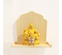 Soporte de pared para estatua de Buda, plataforma de altar, mesa de incienso y nicho de oración de madera maciza para el hogar, mini altar budista, mueble de Guanyin, diosa de la riqueza (madera, tama