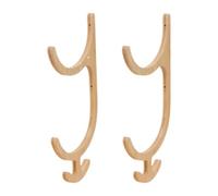 Soporte De Pared Para Estera De Yoga, Par De Estantes De Madera Con 4 Ganchos De 41x25cm | Organizador De Equipo De Fitness Para Rodillo De Masaje, Bandas De Resistencia, Cuerda De Saltar, Anne