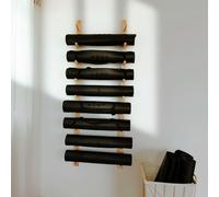 Soporte de pared para esterilla de yoga, estante de madera de 3/6/9 capas para esterillas de yoga, rodillos de espuma y accesorios de fitness, organizador que ahorra espacio para gimnasio en casa