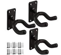 Soporte de pared para guitarra, gancho colgador para guitarra acústica, eléctrica, bajo, ukelele, de metal, color negro