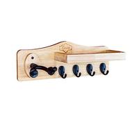 Soporte de pared para guitarra, soporte de pared para guitarra de madera con 4 ganchos de acero para guitarra y accesorios