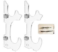 Soporte de Pared para Katana 2 Niveles, Soporte para Espadas de Acrílico Negro, Exhibidor Sable de Luz y Samurái, Estante de 2 Niveles de Almacenamiento para Wakizashi Tanto Cosplay Decoración