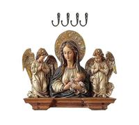Soporte de pared para llavero, llavero para pared | Mail Hoìder, llavero de madera de granja con 4 ganchos de metal para los sagrados de Nuestra Señora Guadalupe, decoración interior decorativa p