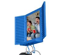 Soporte de pared para llaves, estante organizador de almacenamiento de fotos con ventana mediterránea, estante para llaves, para pasillo, sala de estar, cocina, lugar de trabajo, dormitorio