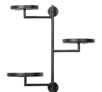 Soporte de pared para macetas, 3 niveles, de metal, para ahorrar espacio, giratorio a 180 grados, expositor moderno y multifuncional para interiores, balcones, alféizares de ventanas, estudio