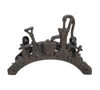 Soporte de pared para manguera de hierro fundido, 29 x 18,5 x 14 cm, soporte de pared de metal antiguo
