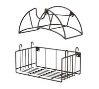 Soporte de pared para manguera de riego | Soporte sólido para manguera | Almacenamiento metálico resistente para manguera de agua y cables de extensión al aire libre Garaje piscina jardín