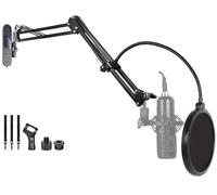 Soporte de pared para micrófono, soporte de pared para micrófono Logitech Blue Yeti, Razer, HyperX, Shure, Rode Mic Broadcasting, sonido de voz en off, transmisión y cabina de grabación