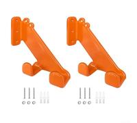 Soporte de pared para motosierra de acero inoxidable, estante de herramientas de garaje resistente con revestimiento naranja protector para sierras y amoladoras, solución de almacenamiento que ahorra