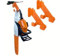 Soporte de pared para motosierra, paquete de 2 soportes de pared para motosierra, estante resistente para motosierra, organizador de garaje para guardar motosierras en un cobertizo