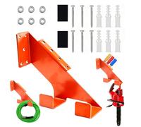 Soporte de pared para motosierras de cadena, soporte para motosierras de color naranja, soporte para desbrozadora, gancho de pared de acero resistente, con 4 agujeros para destornillador, protección