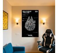 Soporte de pared para pantalla LED LE-GO para 75389 75257 Millenniium Falcion con soporte de gancho para coche, montaje en pared, ideas de regalo (sin modelo) (A)